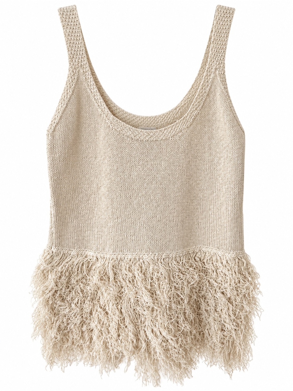 NWT Zara Fringed Knit Top Size M
